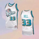 Camiseta Detroit Pistons Grant Hill NO 33 Mitchell & Ness 1998-99 Blanco