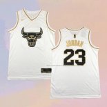 Camiseta Golden Edition Chicago Bulls Michael Jordan NO 23 Blanco