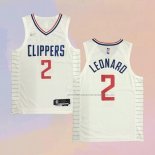 Camiseta Los Angeles Clippers Kawhi Leonard NO 2 Association 2020-21 Autentico Blanco