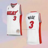 Camiseta Miami Heat Dwyane Wade NO 3 Mitchell & Ness 2005-06 Blanco