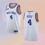 Camiseta New York Knicks Derrick Rose NO 4 75th Anniversary Blanco