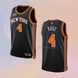 Camiseta New York Knicks Derrick Rose NO 4 Ciudad 2021-22 Negro