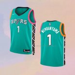 Camiseta Nino San Antonio Spurs Victor Wembanyama NO 1 Ciudad 2022-23 Verde