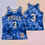 Camiseta Philadelphia 76ers Allen Iverson NO 3 Galaxy Azul