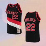 Camiseta Portland Trail Blazers Clyde Drexler NO 22 Hardwood Classics Throwback Negro