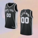 Camiseta San Antonio Spurs Personalizada Icon Negro