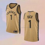 Camiseta Toronto Raptors Gradey Dick NO 1 Ciudad 2023-24 Oro