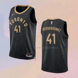 Camiseta Toronto Raptors Juancho Hernangomez NO 41 Ciudad 2022-23 Negro