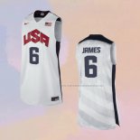 Camiseta USA 2012 Lebron James NO 6 Blanco