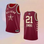 Camiseta All Star 2024 Philadelphia 76ers Joel Embiid NO 21 Rojo