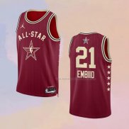 Camiseta All Star 2024 Philadelphia 76ers Joel Embiid NO 21 Rojo