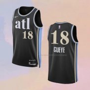 Camiseta Atlanta Hawks Mouhamed Gueye NO 18 Ciudad 2023-24 Negro