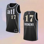 Camiseta Atlanta Hawks Onyeka Okongwu NO 17 Ciudad 2023-24 Negro