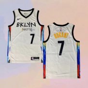 Camiseta Brooklyn Nets Kevin Durant NO 7 Ciudad 2020-21 Blanco