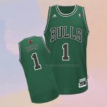 Camiseta Chicago Bulls Derrick Rose NO 1 Hardwood Classics Throwback 2008-09 Verde