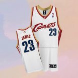 Camiseta Cleveland Cavaliers LeBron James NO 23 Retro Blanco