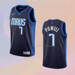 Camiseta Dallas Mavericks Dwight Powell NO 7 Earned 2020-21 Azul