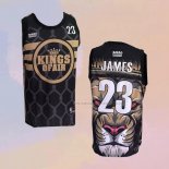 Camiseta Los Angeles Lakers Lebron James NO 23 Lion Negro