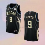 Camiseta Milwaukee Bucks Bobby Portis NO 9 Statement 2022-23 Negro