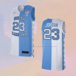 Camiseta NCAA North Carolina Tar Heels Michael Jordan NO 23 Split Azul Blanco