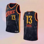 Camiseta Oklahoma City Thunder Ousmane Dieng NO 13 Ciudad 2023-24 Negro