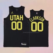 Camiseta Utah Jazz Jordan Clarkson NO 00 Statement 2022-23 Negro