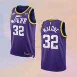 Camiseta Utah Jazz Karl Malone NO 32 Classic 2023-24 Violeta