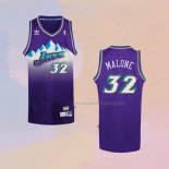 Camiseta Utah Jazz Karl Malone NO 32 Retro Violeta