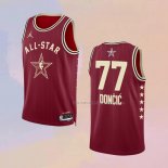 Camiseta All Star 2024 Dallas Mavericks Luka Doncic NO 77 Rojo