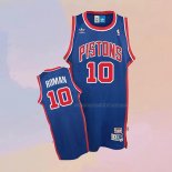 Camiseta Detroit Pistons Dennis Rodman NO 10 Retro Azul