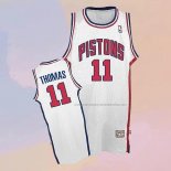 Camiseta Detroit Pistons Isiah Thomas NO 11 Retro Blanco