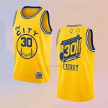 Camiseta Golden State Warriors Stephen Curry NO 30 Mitchell & Ness 2019-20 Amarillo