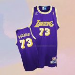 Camiseta Los Angeles Lakers Dennis Rodman NO 73 Retro Violeta