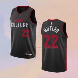 Camiseta Miami Heat Jimmy Butler NO 22 Ciudad 2023-24 Negro