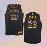 Camiseta Nino Los Angeles Lakers LeBron James NO 23 Earned 2021-22 Negro