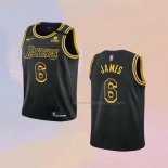 Camiseta Nino Los Angeles Lakers LeBron James NO 6 Mamba 2021-22 Negro