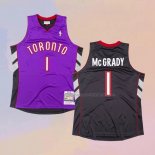 Camiseta Toronto Raptors Tracy McGrady NO 1 Hardwood Classics Throwback Negro Violeta