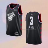Camiseta All Star 2019 Miami Heat Dwyane Wade NO 3 Negro