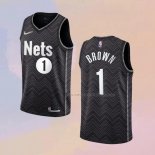 Camiseta Brooklyn Nets Bruce Brown NO 1 Earned 2020-21 Negro