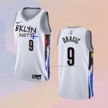 Camiseta Brooklyn Nets Goran Dragic NO 9 Ciudad 2022-23 Blanco