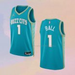 Camiseta Charlotte Hornets Lamelo Ball NO 1 Ciudad 2023-24 Verde