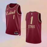 Camiseta Cleveland Cavaliers Max Strus NO 1 Ciudad 2023-24 Rojo