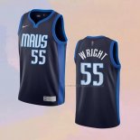 Camiseta Dallas Mavericks Delon Wright NO 55 Earned 2020-21 Azul