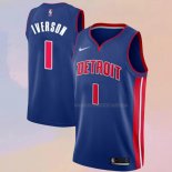 Camiseta Detroit Pistons Allen Iverson NO 1 Icon Azul