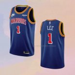 Camiseta Golden State Warriors Damion Lee NO 1 75th Anniversary Azul