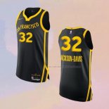 Camiseta Golden State Warriors Trayce Jackson-Davis NO 32 Ciudad Autentico 2023-24 Negro
