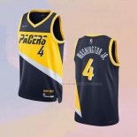 Camiseta Indiana Pacers Duane Washington Jr. NO 4 Ciudad 2021-22 Azul