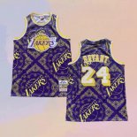 Camiseta Los Angeles Lakers Kobe Bryant NO 24 Mitchell & Ness 2007-08 Violeta2