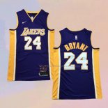 Camiseta Los Angeles Lakers Kobe Bryant NO 24 Retirement Violeta