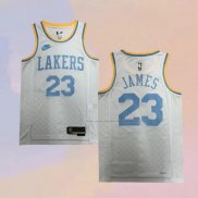Camiseta Los Angeles Lakers LeBron James NO 23 Classic 2022-23 Blanco